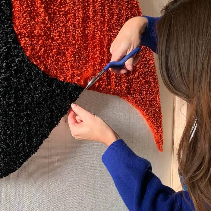 Tufting tapis Après la pluie découpe et tonte